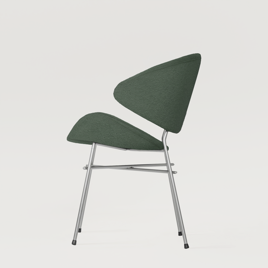 Krzesło Cheri Boucle Chrome - Ciemnozielone