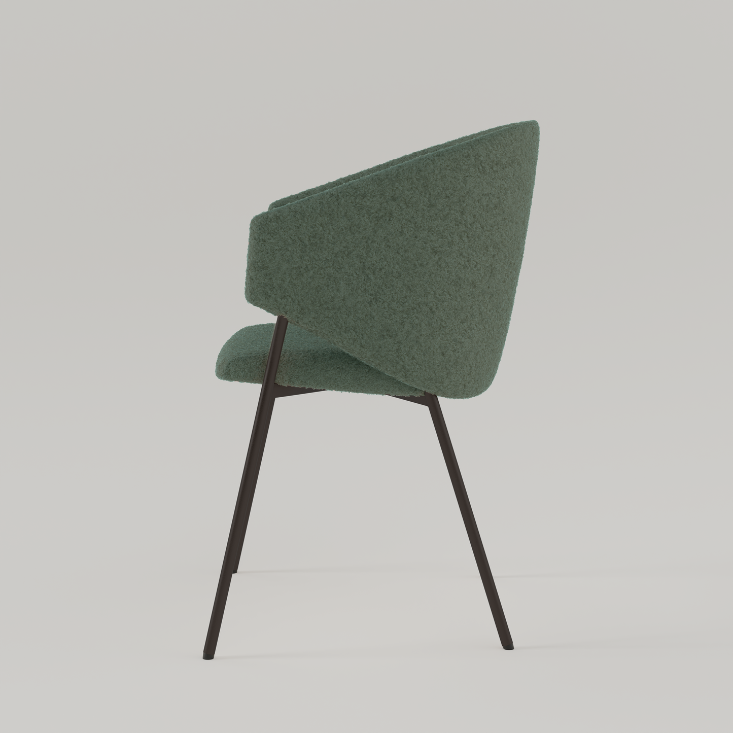 Krzesło Throne Boucle - Ciemnozielone
