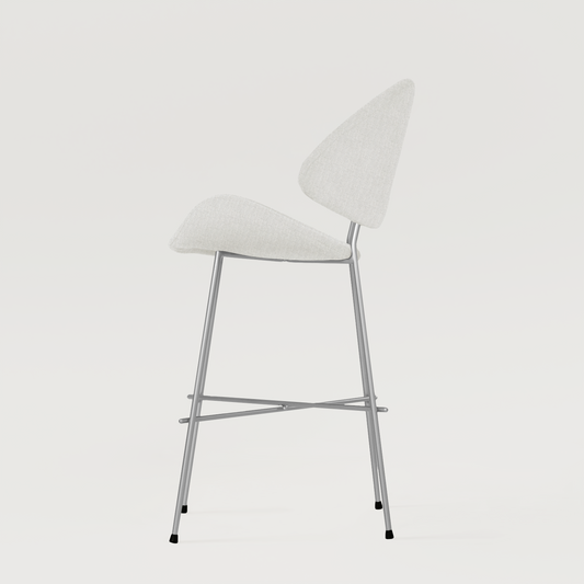 Krzesło barowe Cheri Bar Trend Chrome Low - Ecru
