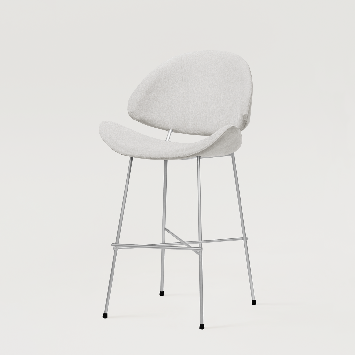 Krzesło barowe Cheri Bar Trend Chrome Low - Ecru