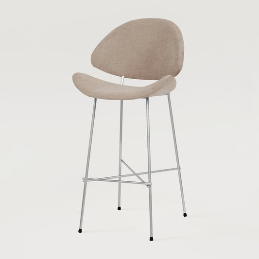 Krzesło barowe Cheri Bar Maero Chrome High - Ecru