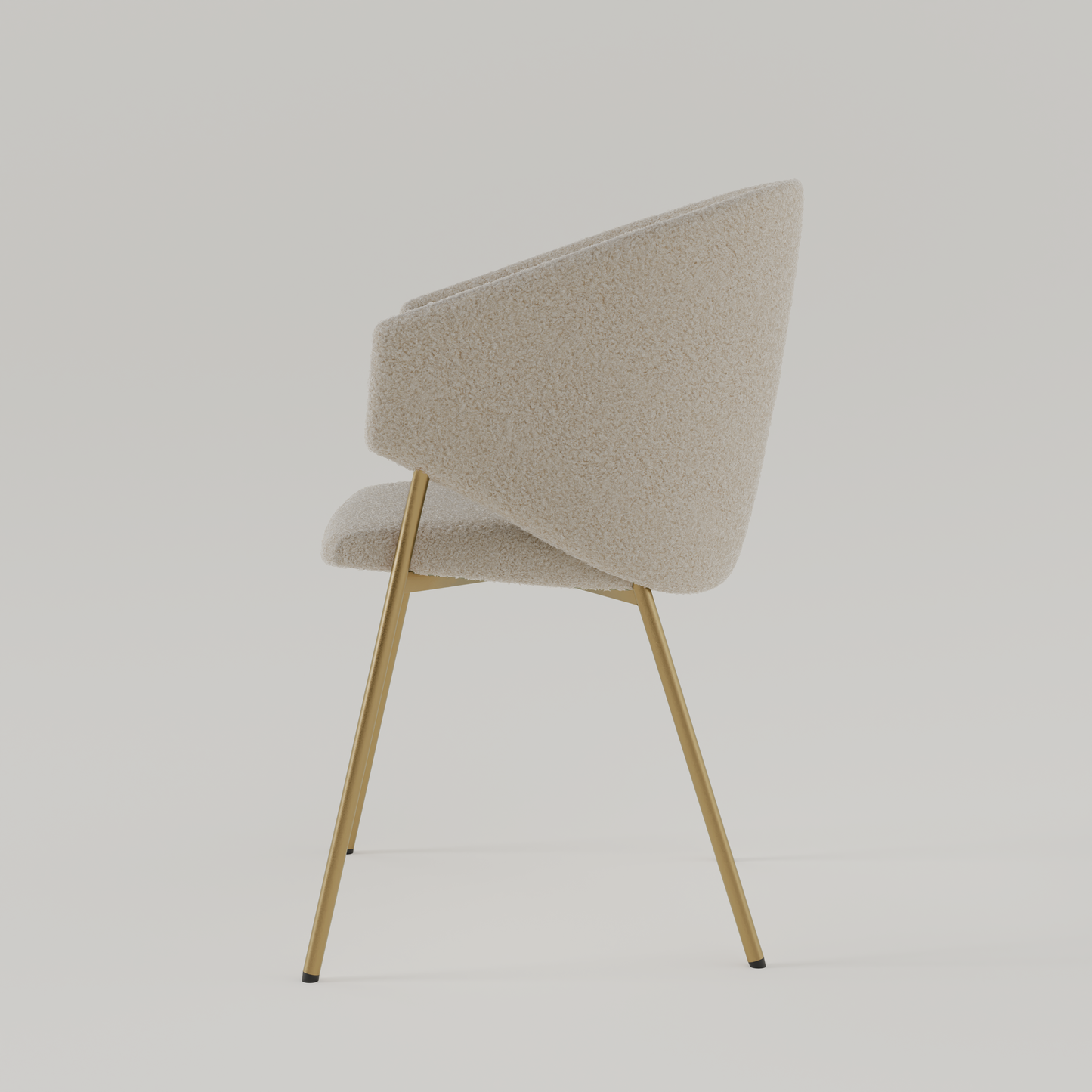 Krzesło Throne Boucle Gold - Beżowe