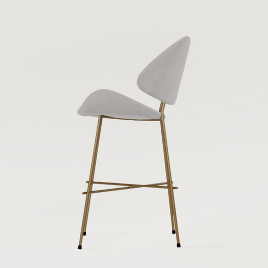 Krzesło barowe Cheri Bar Trend Copper Low - Jasnoszare