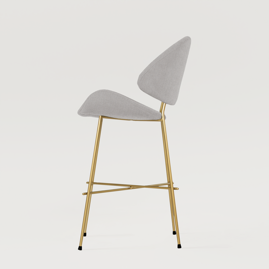 Krzesło barowe Cheri Bar Trend Gold Low - Jasnoszare