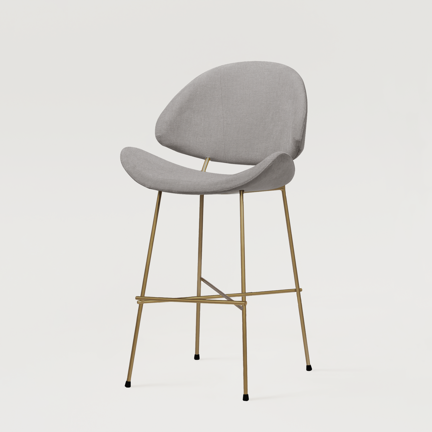Krzesło barowe Cheri Bar Trend Copper Low - Jasnoszare