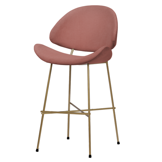 Krzesło barowe Cheri Bar Trend Copper Low - Brudny Róż