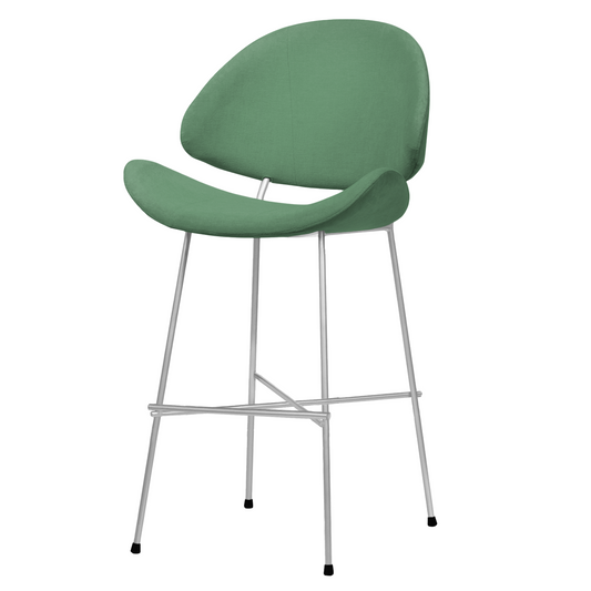 Krzesło barowe Cheri Bar Trend Chrome Low - Ciemnozielone