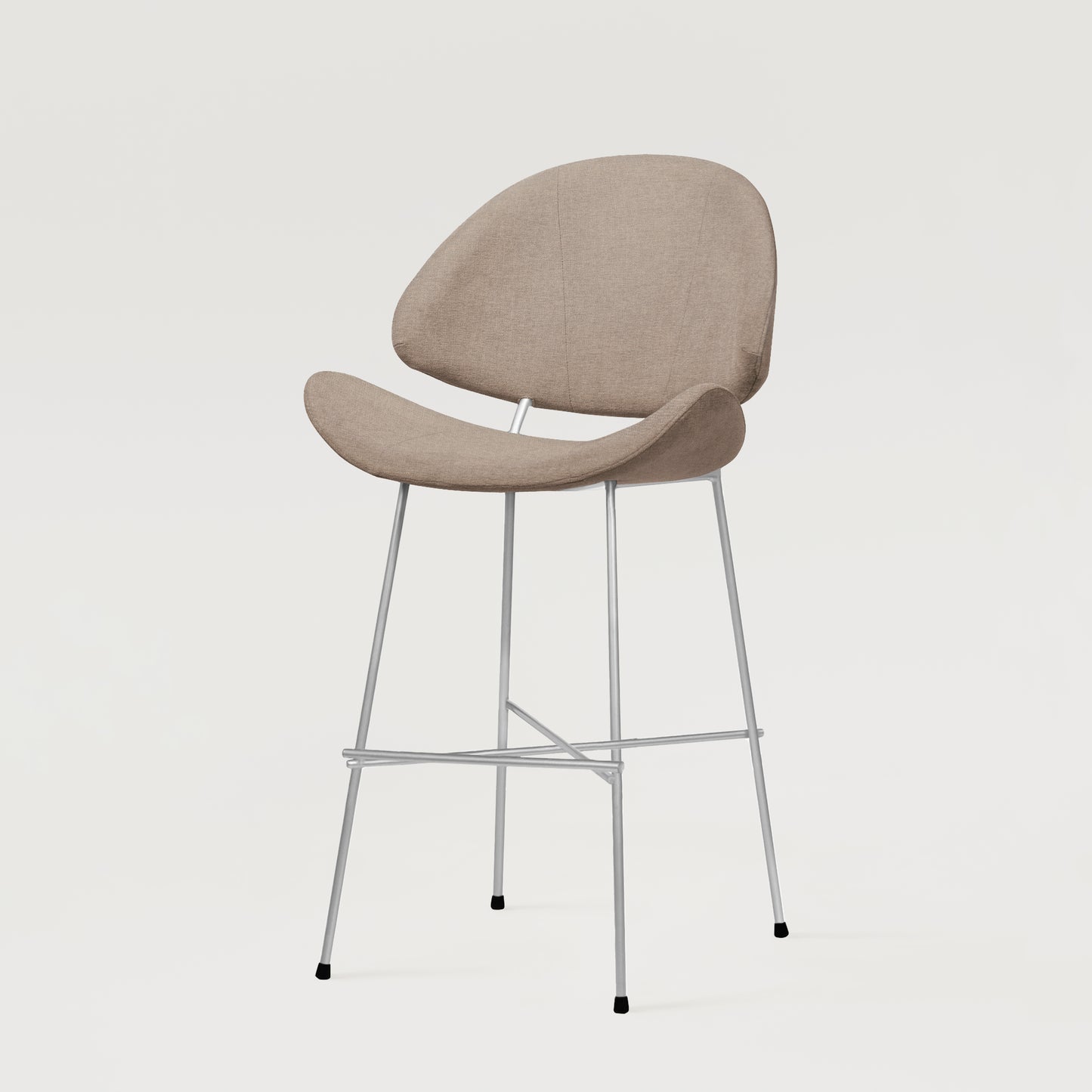 Krzesło barowe Cheri Bar Maero Chrome Low - Ecru