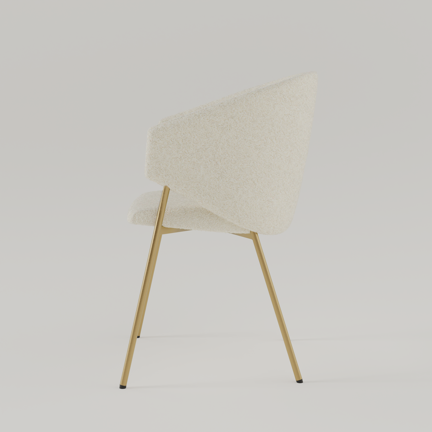 Krzesło Throne Boucle Gold - Ecru