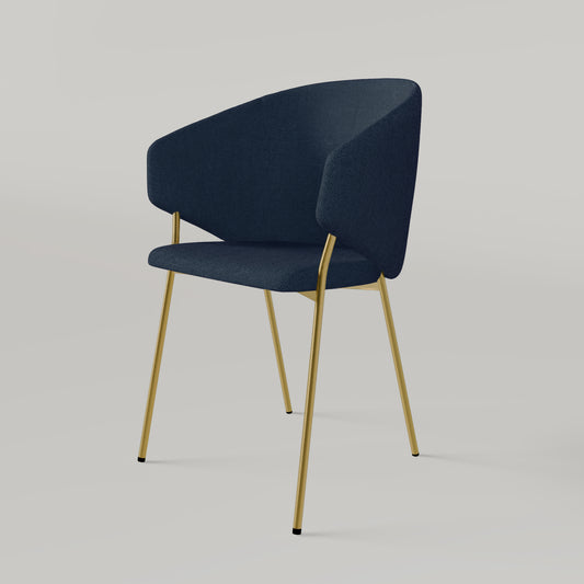 Krzesło Throne Alvaro Gold - Granatowe