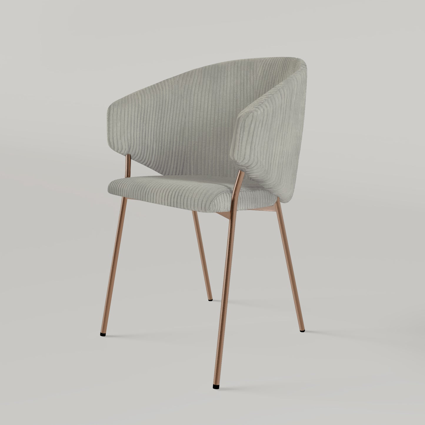 Krzesło Throne Cord Copper - Jasnoszare