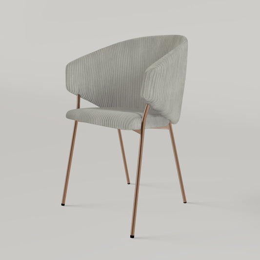 Krzesło Throne Cord Copper - Jasnoszare