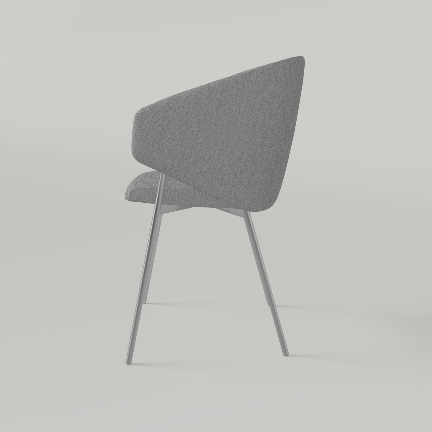 Krzesło Throne Alvaro Chrome - Jasnoszare