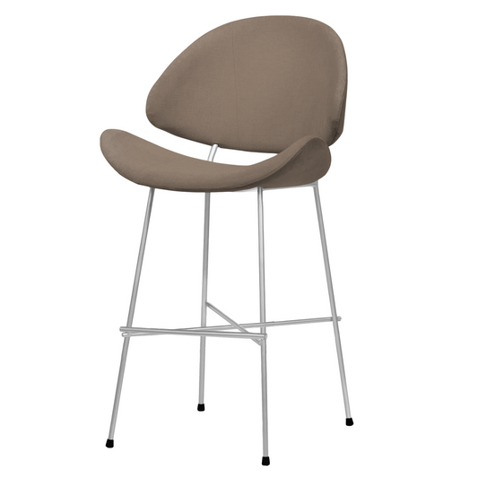Krzesło barowe Cheri Bar Trend Chrome Low - Kawowe