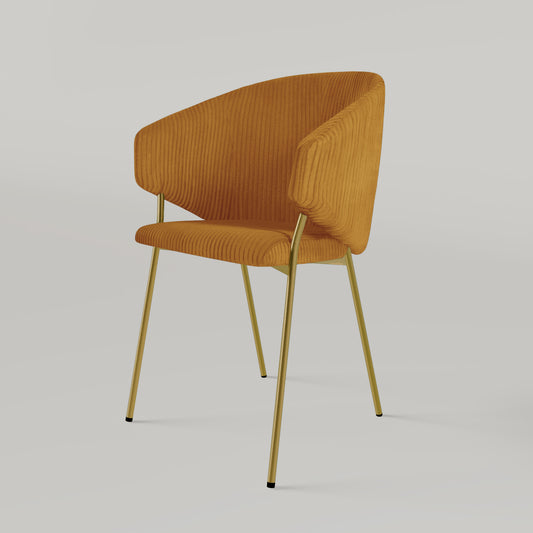 Krzesło Throne Cord Gold - Musztardowe