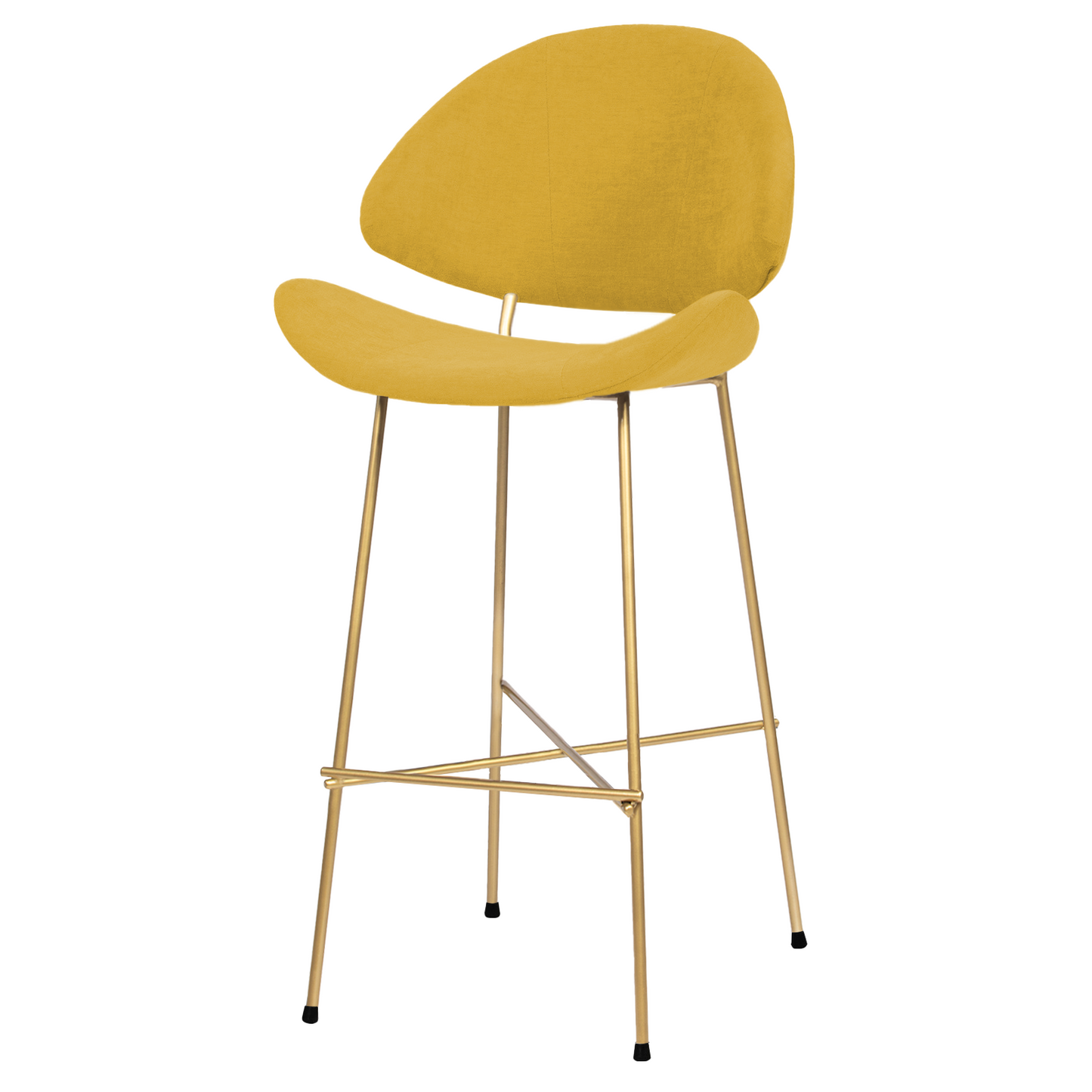 Krzesło barowe Cheri Bar Trend Gold High - Musztardowe
