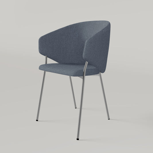 Krzesło Throne Alvaro Chrome - Niebieskie