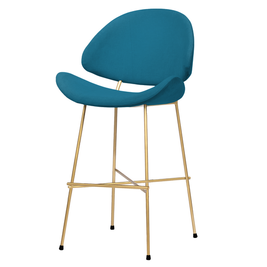 Krzesło barowe Cheri Bar Trend Gold Low - Niebieskie