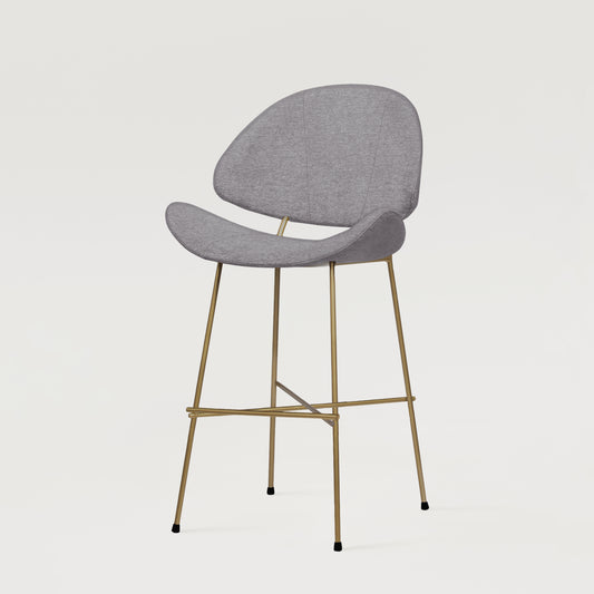 Krzesło barowe Cheri Bar Maero Copper Low - Jasnoszare
