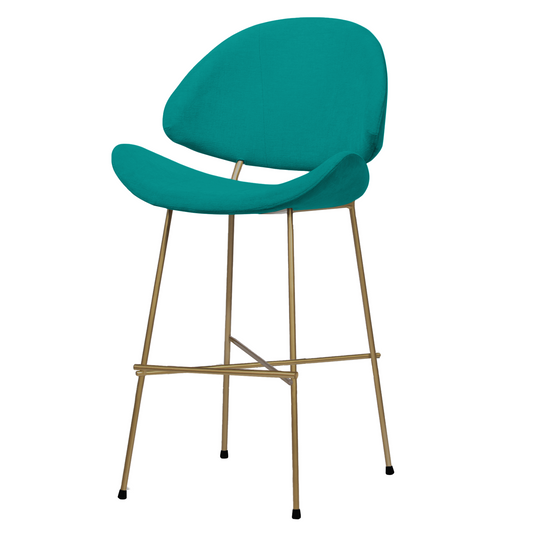 Krzesło barowe Cheri Bar Trend Copper Low - Turkusowe