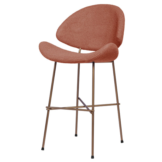 Krzesło barowe Cheri Bar Boucle Copper Low - Ceglaste