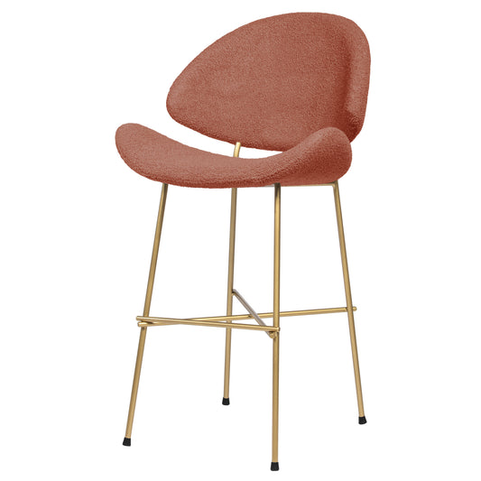 Krzesło barowe Cheri Bar Boucle Gold Low - Ceglaste