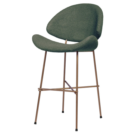 Krzesło barowe Cheri Bar Boucle Copper Low - Ciemnozielone