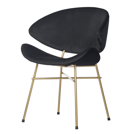 Krzesło Cheri Velours Gold - Czarne