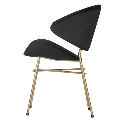 Krzesło Cheri Velours Gold - Czarne