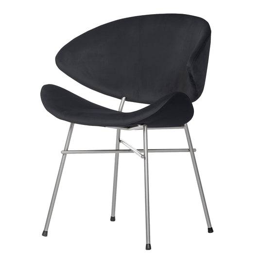 Krzesło Cheri Velours Chrome - Czarne