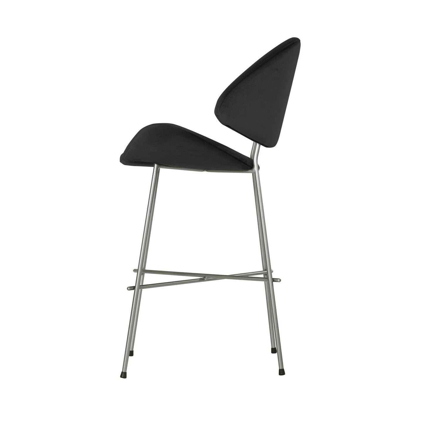 Krzesło barowe Cheri Bar Velours Chrome Low - Czarne
