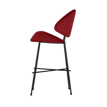 Krzesło barowe Cheri Bar Velours Low - Czerwone